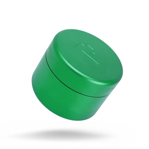 Pixel Cartel Herb Grinder Spice Mill 2.5 inches - Green Metal - Flower Mill Innovation - Teethless Grinder, PXL00050