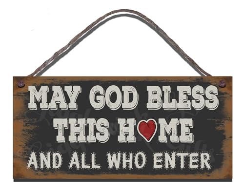 Wooden Sign May God Bless This House And All Who Enter