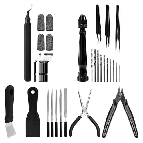 3D Printing Tool Kit Essential 3D Print Tools For Removing, Smoothing, Finishing, Deburring, Craving, Drilling 3D Print Accessories For,Finishing Tool Kit