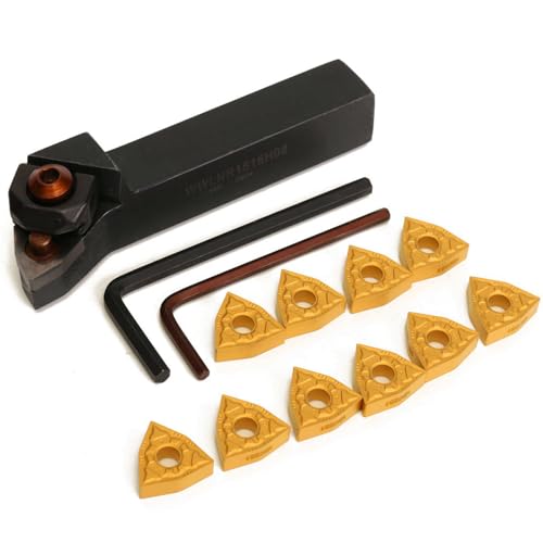 Maizoon CNC Internal Lathe Threading Boring Bar Holder WWLNR1616H08/WWLNR1616K08 16X100mm CNC Turning Tool+Wrench+WNMG080 4 Blades Stainless Steel High Grip Impact DZ15