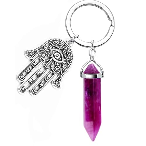 Amethyst Crystal Stress Relief Keyring, Spiritual Gifts for Women Handbag