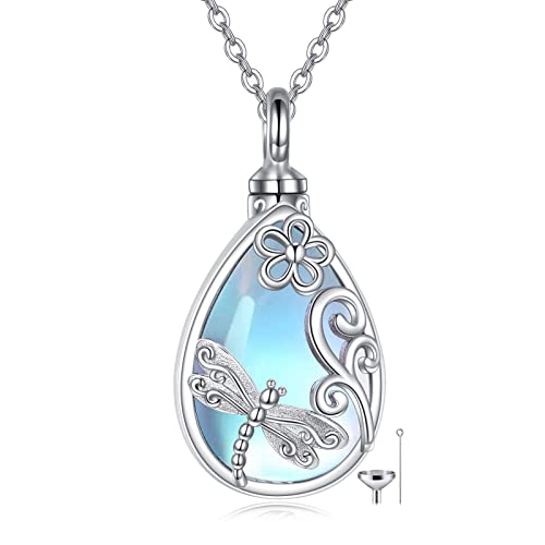 ONEFINITY Dragonfly Urn Necklace For Ashes 925 Sterling Silver Dragonfly Cremation Jewellery For Ashes Memory Gifts For Women Men