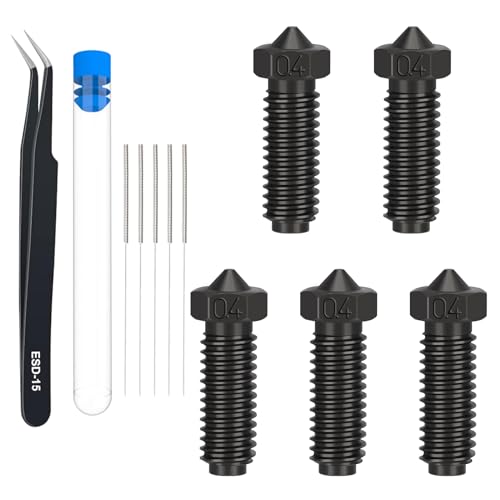 0.4mm Hardened Steel Volcano Nozzles Kit for Anycubic Kobra 2 Series, 3D Printer Parts Extruder Hotend Nozzles for Anycubic Kobra 2, Kobra 2 Neo, Kobra 2 Pro, Kobra 2 Plus, Kobra 2 Max 5PC Hardened Steel Nozzles