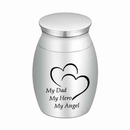 Tree of Life/Butterfly/Rose Flower/Wings/Heart Mini Urns for Ashes Stainless Steel Pet/Human Ash Small Urns cremation keepsakes for ashes HeartDad 30*20mm