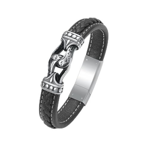 Infinity Urn Bracelets for Ashes PU Leather Braided Rope Cremation Jewellery Stainless Steel Memorial Keepsakes Urn Bangle Ashes Holder for Men Gifts Silver(20cm)