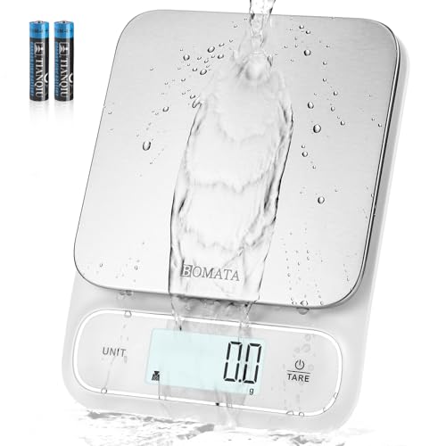 BOMATA Waterproof IPX6 Kitchen Scale with 0.1g High Precision, 5kg capacity 0.1g\5kg Non-rechargeable White