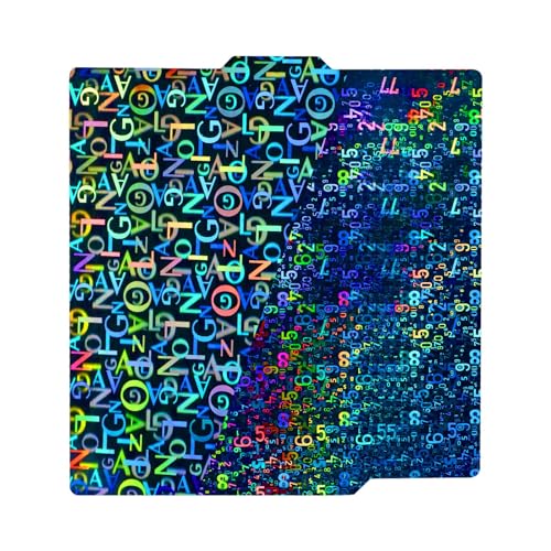 IdeaFormer Double Side PEN Smooth Letter Pattern and Smooth Digital Coding Pattern Build Plate 257x257mm Spring Steel Sheet for Bambu Lab printer X1/X1C/X1E/P1P/P1S/A1.