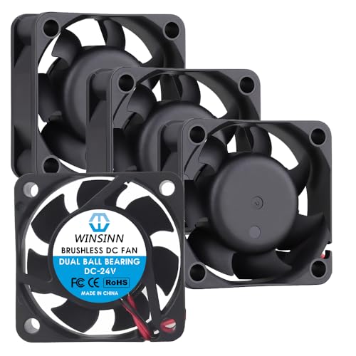 WINSINN DC 40mm Fan 24V 4015 Dual Ball Bearing Brushless Cooling 40x15mm 2PIN (Pack of 4Pcs)