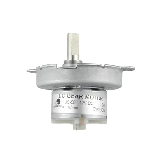 CHANCS DC 12V JS-50 1RPM D-Shaft CW/CCW Gear Synchro Motor Slow Speed Motor Electric Gear Box