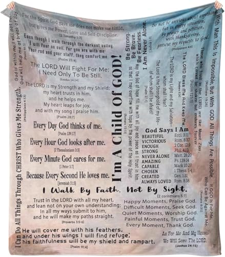 Christian Blanket Gifts for Women Men, Religious Blanket with Bible Verse 60"x50", Scripture Blankets, Catholic Spiritual Gifts, Faith Based Gifts Scripture Bible Verse 50"X60"