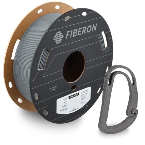 Polymaker Fiberon PA6-GF Glass Fiber Nylon Filament 1.75 Grey 500g, Enhanced Hard Edge Cardboard Spool, Fiberon PA6-GF Nylon Warp Free 1.75mm 3D Printing Filament 114 - Fiberon Pa6-gf25 1.75mm Grey (Hex Code: #75787b) 1.75 millimeters