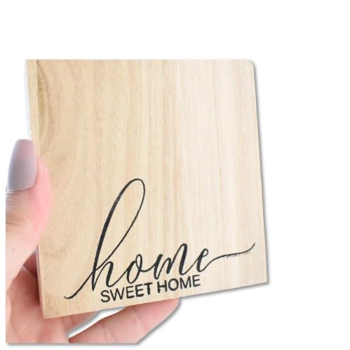 Home Sweet Home Solid Wood Freestanding Plaque. Wooden Shelf Decor. Newlywed Homebuyer Home Ornament. New House Friend Neighbour Gift