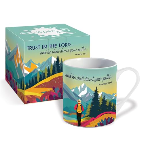 Christian Mug with Gift Box, Trust in The Lord, Bible Verse Proverbs 3:5-6
