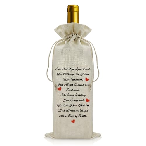 Christian Inspirational Gift for Girls Women Daughter Wine Gift Bags Religious Gift Birthday Gift for Friend Wine Bottle Bag Inspirational Spiritual Baptism Gift Wine Bottle Bag Bible Verse Faith Gift