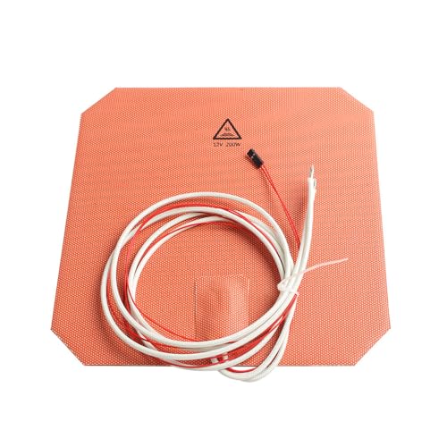 Sarini 3D Printer Accessory 12V 200W Silicone Heated Pad 220x220mm Heater Bed Mat Built-in NTC100K Thermistor For Anycubic Mega