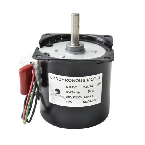 60KTYZ Synchronous Gear Box Motor AC 220V 60/72r/min CW/CCW High Torque Gearbox Electric Motor Contaolable DirectionI 18W for Double Power Switch and Electric 60/72RPM