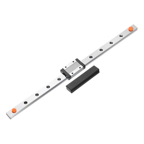 sourcing map MGN12 300mm Linear Guide Rail with MGN12H Sliding Carriage Block Bearing Steel and Plastic Mini MGN12 Linear Guide for DIY 3D Printers and CNC Machine, Black