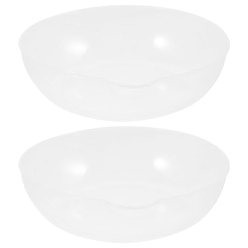 STOBOK 2Pcs Kitchen Scale Tray Plastic Round Pan with Capacity Mark for Food Weighing and Baking Cooking Accessories