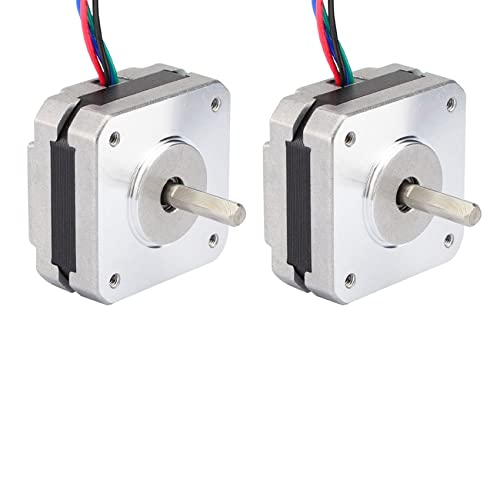 2X 4-Lead Nema 17 Stepper Motor 20Mm 1A 13Ncm(18.4Oz.in) 42 Motor Nema17 Stepper for DIY 3D Printer CNC