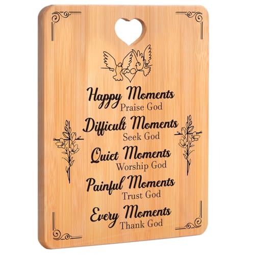 Inspirational Christian Gift - Natural Chopping Board, Religious Gifts for Women, Men & Friends, Kitchen Presents Christian Gifts
