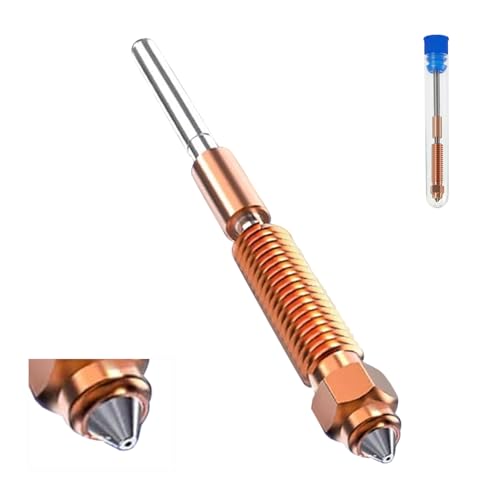 K1C Nozzles,Unicorn Quick-Swap Nozzle 0.2/0.4/0.6/0.8/1.0mm Copper Alloy and Hardened Steel Nozzle High temperature resistant Nozzles For Ender-3 V3 K1C K1 Max 3D Printer (0.2mm) 0.2mm