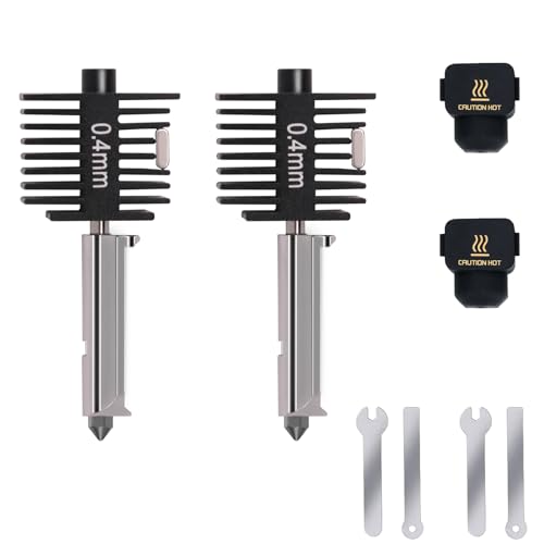 2PCS A1 Mini, A2L Upgrade Hotend Kit, 3D Printer Print Head Hot End Heating Block Kit with 0.4mm Hardened Steel Nozzle and Silicone Socks for Bambu Lab A1/A1 Mini 2 Pack
