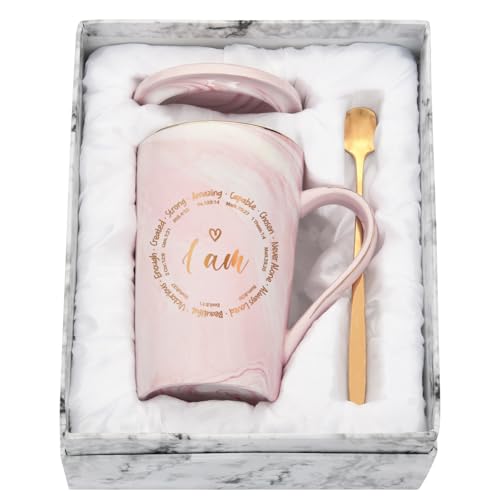 Joymaking Inspirational Christian Gifts: Coffee Mugs with Bible Verse, Spiritual Birthday Gifts for Women, 14 Oz Pink Bible Verse-pink 14Oz