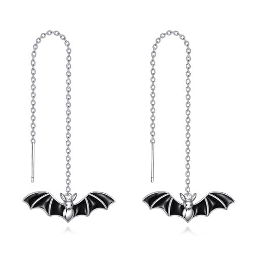 Halloween Bat Earrings 925 Sterling Silver Gothic Earring Jewelry Birthday Gifts for Women Wife Bat1