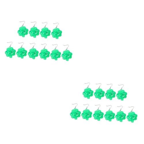 10pairs St Patricks Day Glowing Earrings Clover LED Light Eardrops Creative Shamrock Earrings for Festival Party Celebration