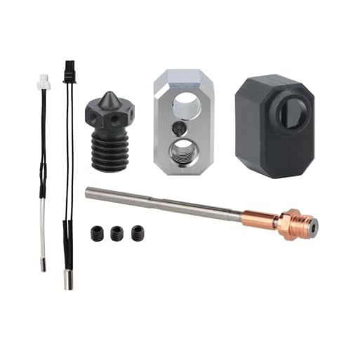 Sarini Upgraded Bi-Metallic Hot End Adapter with Coated Copper Block, 0.4mm V6 Hardened Steel Nozzle, Silicone Cap, Print Head, Compatible with Prusa I3 Nextruder 3D Printer