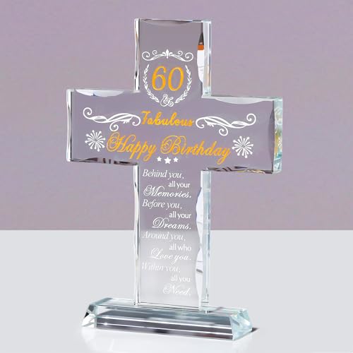 Movdyka Crystal 60th Birthday Gifts for Women Men Christian Religious Gift