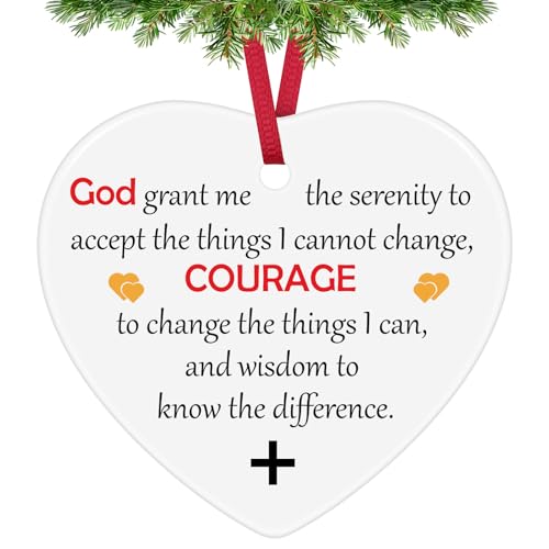 Christian Christmas Ornaments: Religious Gifts for Women Men - Bible Verse Ceramic Hanging Ornament Encouragement Gifts for Easter & Christmas Tree Decoration