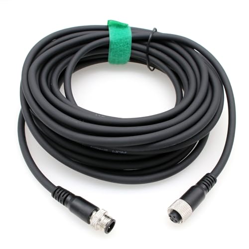HangTon Sensor Reader Encoder Actuator M12 A Coded 4 pin Male Female Extension Cable for Industrial Automation, Device Network DeviceNet, CANopen, IO Link, Profibus 4m 4 pin female to male