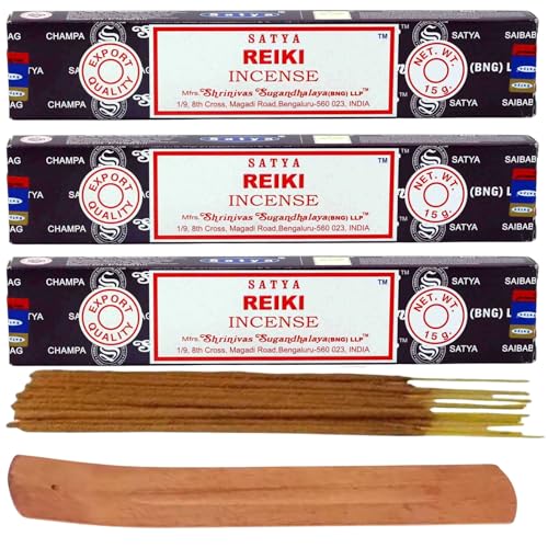Satya, REIKI, Nag Champa, Incense Sticks, 3 Packs, Agarbatti