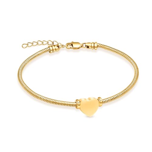 Heart Urn Bracelet for Women Men Cremation Jewelry Keepsake Memorial Urn Lockets for Human Ashes Bangle Chain Bracelet Jewellery Gold