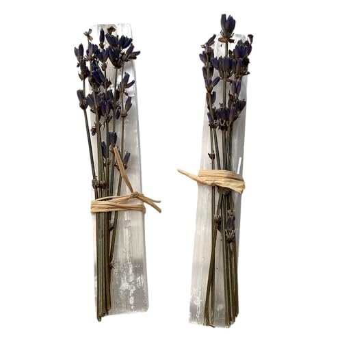 Mini Smudge Cluster, Lavender with Selenite Wand 4", Pack of 2