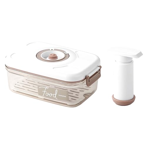 Vacuum Seal Container Hand Pump Food Saver Accessories Time Compass Manual Air Pump Design For Quick Marinating 1.2L Rectangle