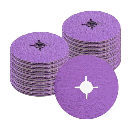 115mm Fibre Discs 80 Grit Ceramic Resin Fiber Sanding Discs 4.5 Inch-80 Grit