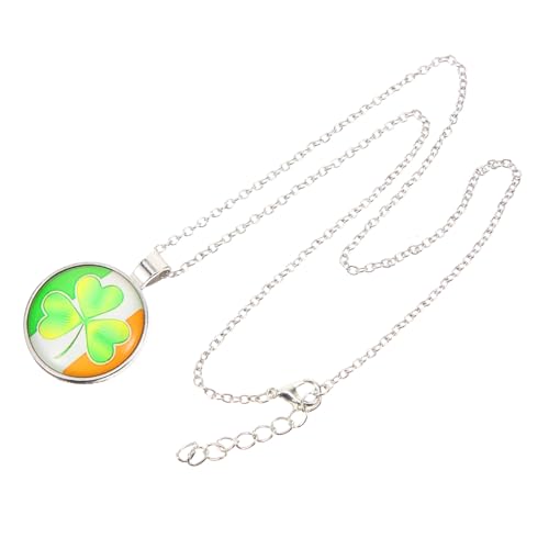 St Patricks Day Necklace for Women Lightweight Zinc Alloy Shamrock Pendant Necklace Unique Beautiful Design for St Patrick's Day Holiday Accessories