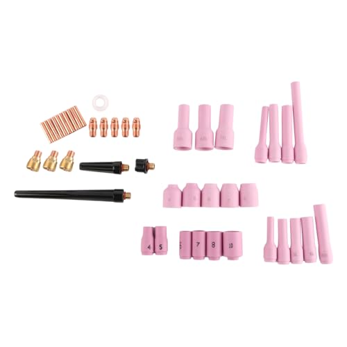 Welding Accessories Set Argon Arc Welding 46PCS Ceramic Nozzle Electrode Clamp Groove Connector Professional Welding Tool Assembly