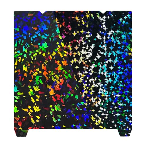 IdeaFormer Smooth Rainbow Confetti+Galaxy PEF Pressure Plate 235 x 235 mm, Spring Steel PEF Build Plate No Magnetic Print Bed for Creality K1C/K1/K1 SE/Ender 3 V3 SE/KE/Ender 3 S1/Pro/Ender 5 S1 235x235mm PEF (Rainbow Confetti+Galaxy)