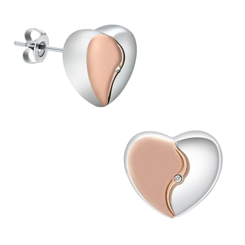 Minicremation Cremation Jewelry for Ashes Urn Ash Heart/Teardrop/Star/Butterfly Earrings for Ashes for Women Urn Keepsake Memorial Earrings Holder for Women Girls Style-Heart-Rose Gold