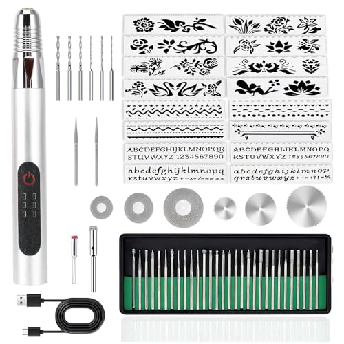 63 Pcs Electric Engraving Tool Kit USB Rechargeable Mini Engraving Pen