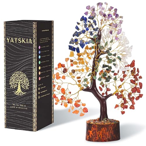 YATSKIA 7 Chakra Tree Of Life, Crystal And Gemstones, Birthday Gifts For Women, Decorative Home Accessories, Living Room Decor, Crystal Gifts For Women Seven Chakra