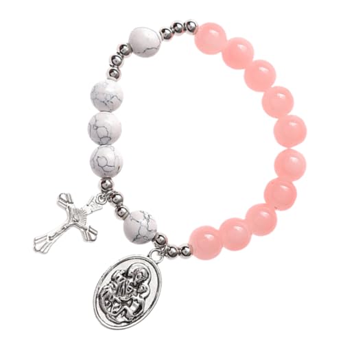 BESTYASH Cross Beaded Bracelet Delicate Cross Pendant Rosary Bracelet for Women for Special Occasions Like Birthdays Mother Day and Christmas
