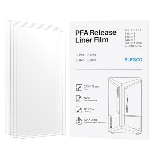 ELEGOO 5PCs PFA Release Liner Film 5pcs Saturn 2/3/4/4 Ultra PFA Film