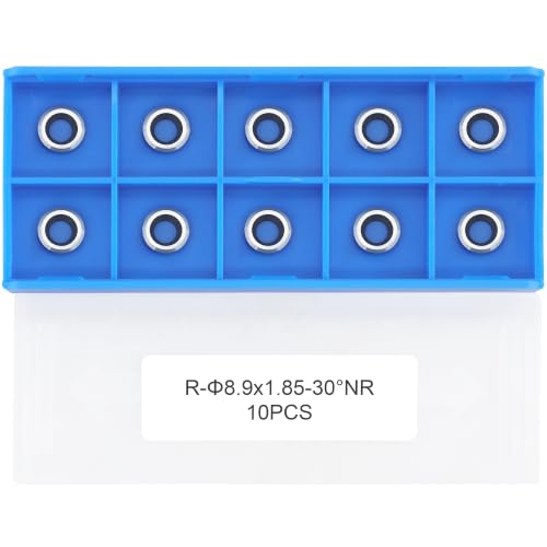 Carbide Insert 8.9mm Round with 20° Negative Rake Cutter Woodturning Tool, Ci5 NR Replacement Blades Ideal for Resin and Acrylic Woodworking, DIY, 10PCS Φ8.9x1.85mm-30° NR