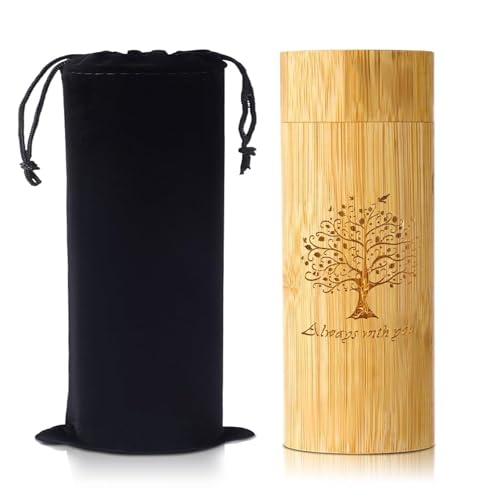 Small Scattering Urns for Human Ashes Adult,Medium Bamboo Scattering Urn Tube,6.5''x2.6''Scattering Tubes for Human Ashes,Urns for Human Pet Ashes (Brown, XL, Wisdom Tree) Brown