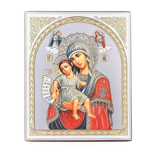 NKlaus Icon, Orthodox, Christian, Mother of God, 15 x 18 cm, Quantity: 1 Item GM Worthy Is