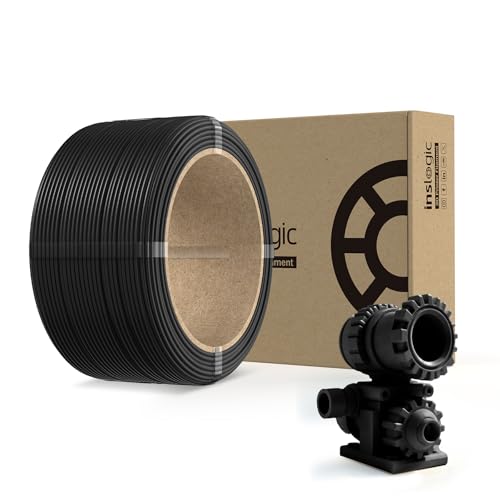 Inslogic Carbon Fiber Nylon Filament 1.75mm, Black PA6-CF 0.25kg Refill, High-Temp & Wear Resistant, High Strength & Rigidity 3D Filament for Functional Parts & Industrial Tools 0.25kg Black